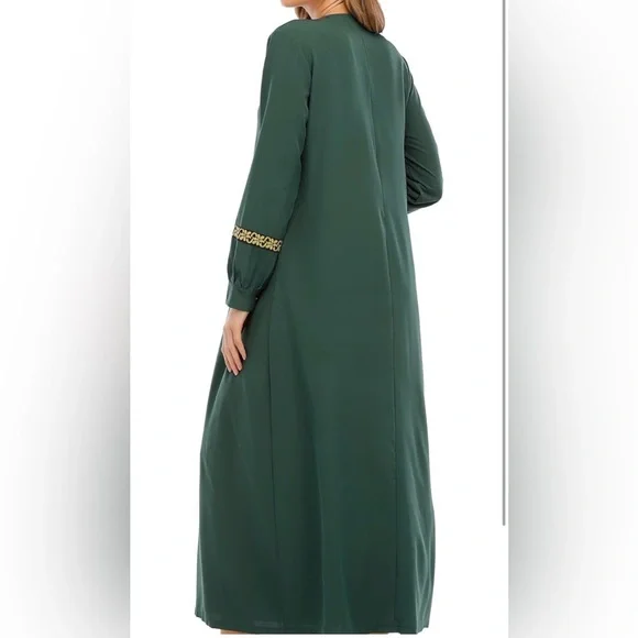 Womens Muslim Abaya Dress Zipper Islamic Robe Pockets Maxi Prayer  #53 - Picture 2 of 5